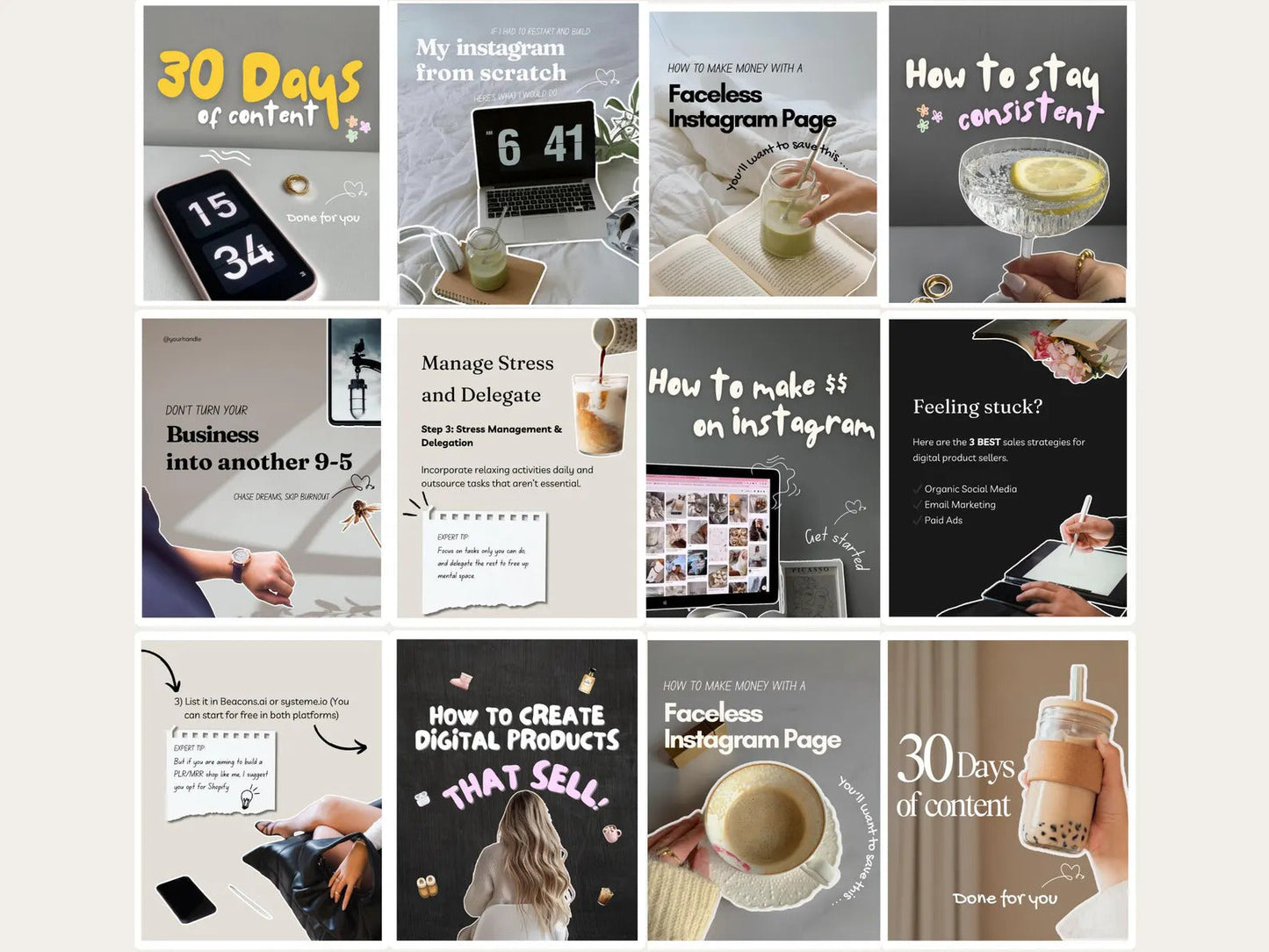 320+ Stunning Aesthetic Instagram & TikTok Carousel Templates | Editable Social Media Post Designs to Boost Engagement & Followers